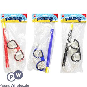 Hoot Snorkel &amp; Mask Set Assorted Colours