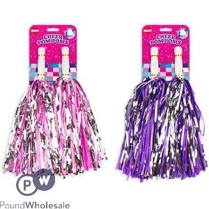 Hoot Cheerleading Pom Poms 2 Pack Assorted Colours