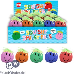 HOOT SQUISHY SMILE FACE CDU ASSORTED COLOURS