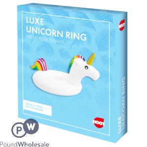 HOOT INFLATABLE LUXE UNICORN RING FLOAT 100CM X 170CM