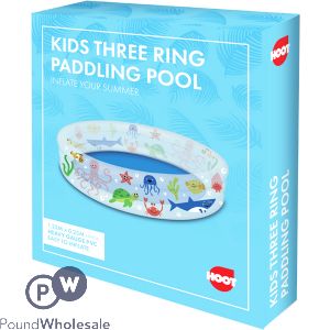 Hoot Kids Three Ring PVC Sea-Life Paddling Pool 1.22m X 0.25m