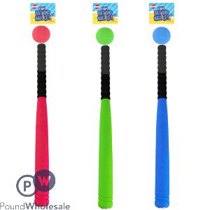 HOOT FOAM BAT &amp; BALL SET ASSORTED COLOURS