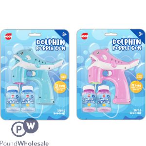 HOOT DOLPHIN BUBBLE GUN ASSORTED COLOURS