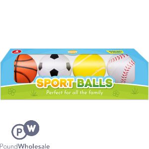 Hoot Assorted Foam Sports Balls 7cm 4 Pack
