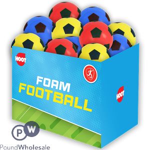 Hoot Foam Football 18cm Cdu Assorted Colours