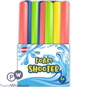 Hoot Foam Water Shooter 60cm Cdu Assorted Colours