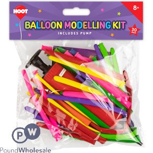 Hoot Assorted Colour Balloon Modelling Kit 30 Pack
