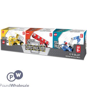 Hoot Miniature Metallic Construction Vehicles CDU Assorted