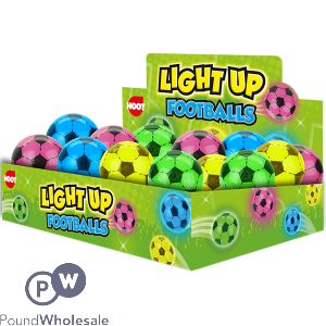 Hoot Light Up Football 5.6cm Cdu Assorted Colours