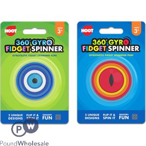 Hoot 360° Gyro Fidget Spinner Assorted Colours