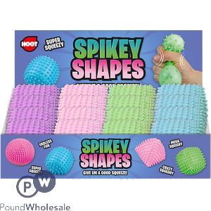 Hoot Super Squeezy Spiky Shapes Squish Toys CDU Assorted