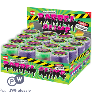 Hoot Rainbow Barrel Slime 140g Cdu Assorted Colours