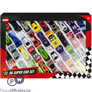 Hoot Assorted Model Super Car Toy Set 36 Pack