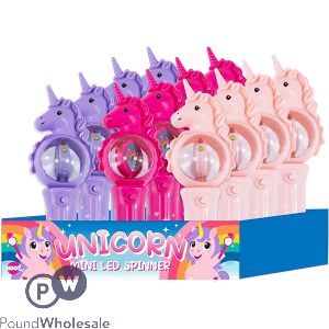 Hoot Unicorn Mini Led Spinner Cdu Assorted Colours