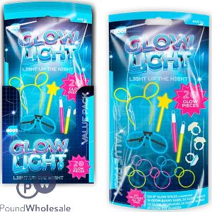 Hoot Glow Power Mixed Light-up Glow Pieces 20 Pack Cdu