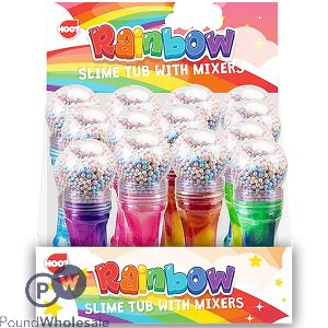 Hoot Rainbow Slime Tub With Mixer 200g Cdu Assorted Colours