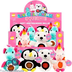 Hoot Loveable Animal Squishie Jelly Belly Plush Toys Cdu Assorted