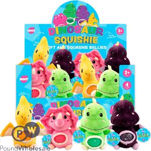 Hoot Dinosaur Squishie Jelly Belly Plush Toys Cdu Assorted