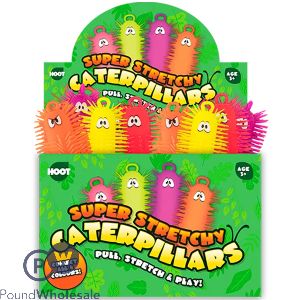 Hoot Super Stretchy Caterpillar Squishy Toy 21cm Cdu Assorted Colours