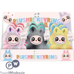 Hoot Two-tone Plushie Bunny Character Keyring 15cm Cdu Assorted Colours