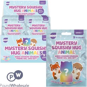 Hoot Series 1 Mystery Squishy Hug Animal Cdu Assorted