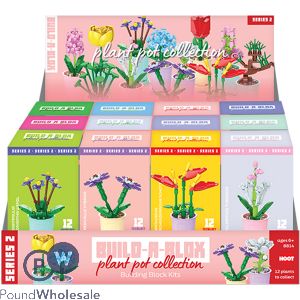 Hoot Series 2 Build-a-blox Plant Pot Collection Building Block Kits Cdu Assorted