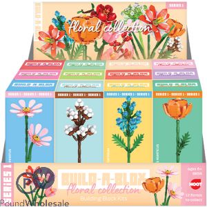 Hoot Series 1 Build-a-blox Floral Collection Building Block Kits Cdu Assorted