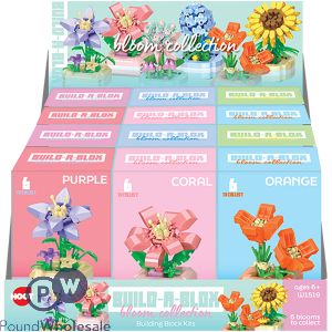 Hoot Build-a-blox Plant Pot Bloom Collection Building Block Kits Cdu Assorted