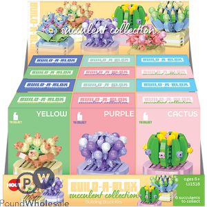Hoot Build-a-blox Plant Pot Succulent Collection Building Block Kits Cdu Assorted