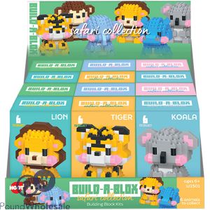 Hoot Build-a-box Safari Collection Building Block Kits Cdu Assorted