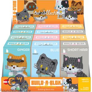 Hoot Build-a-box Cat Collection Building Block Kits Cdu Assorted