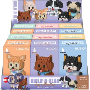 Hoot Build-a-box Dog Collection Building Block Kits Cdu Assorted