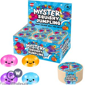 Hoot Colourful Led Mystery Squishy Dumpling Squish Toy 8.5cm Cdu Assorted Colours