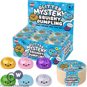 Hoot Glitter Mystery Squishy Dumpling Squish Toy 8.2cm Cdu Assorted Colours