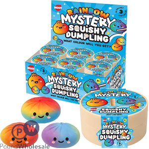 Hoot Rainbow Mystery Squishy Dumpling Squish Toy 8.2cm Cdu Assorted Colours