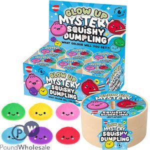 Hoot Glow Up Mystery Squishy Dumpling Squish Toy 8.2cm Cdu Assorted Colours