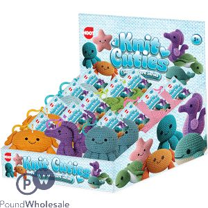 Hoot Knit Cuties Sea Animals Keyring 10cm Cdu Assorted