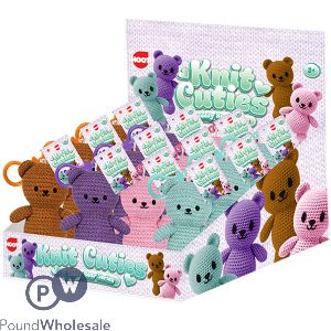 Hoot Knit Cuties Teddy Bear Keyring 10cm Cdu Assorted