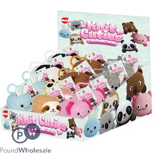 Hoot Knit Cuties Animal Keyring 10cm Cdu Assorted