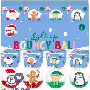 Hoot Christmas Light-up Bouncy Ball 5.5cm Cdu Assorted