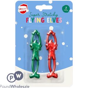 Hoot Christmas Stretchy Flying Elves 2 Pack