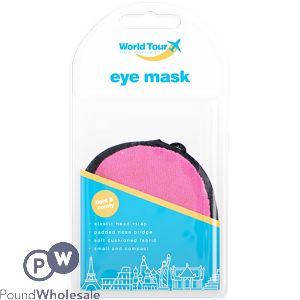 WORLD TOUR TRAVEL EYE MASK ASSORTED COLOURS