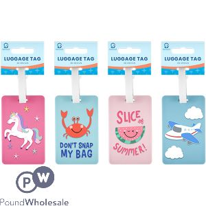 WORLD TOUR KIDS 3D LUGGAGE TAG 15CM X 6CM ASSORTED