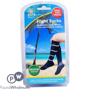 TRAVEL FLIGHT SOCKS MEDIUM SIZE 6-8