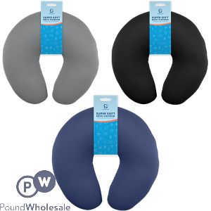 WORLD TOUR SUPER SOFT TRAVEL NECK PILLOW ASSORTED COLOURS