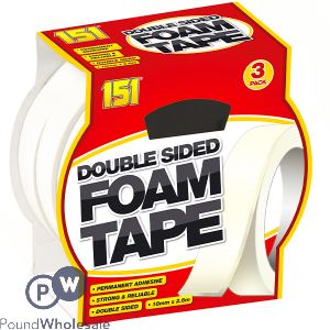 151 DOUBLE-SIDED FOAM TAPE 18MM X 2.6M 3 PACK