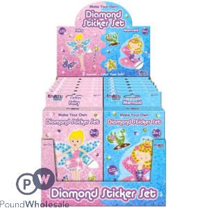 Diamond Sticker Set Fairy & Mermaid Assorted Cdu