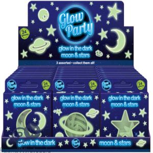 Glow Party Glow In The Dark Moon & Stars Assorted CDU
