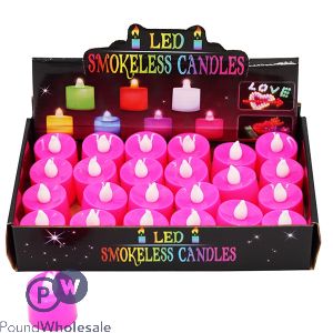 Led Smokeless Candles Pink