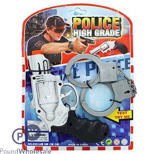 Pistol Gun & Handcuffs Police Set